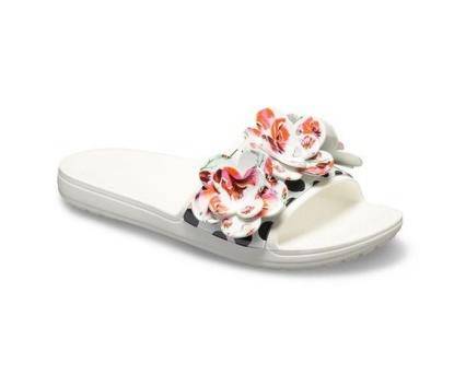 Crocs Sloane Timeless Roses White Womens Slide