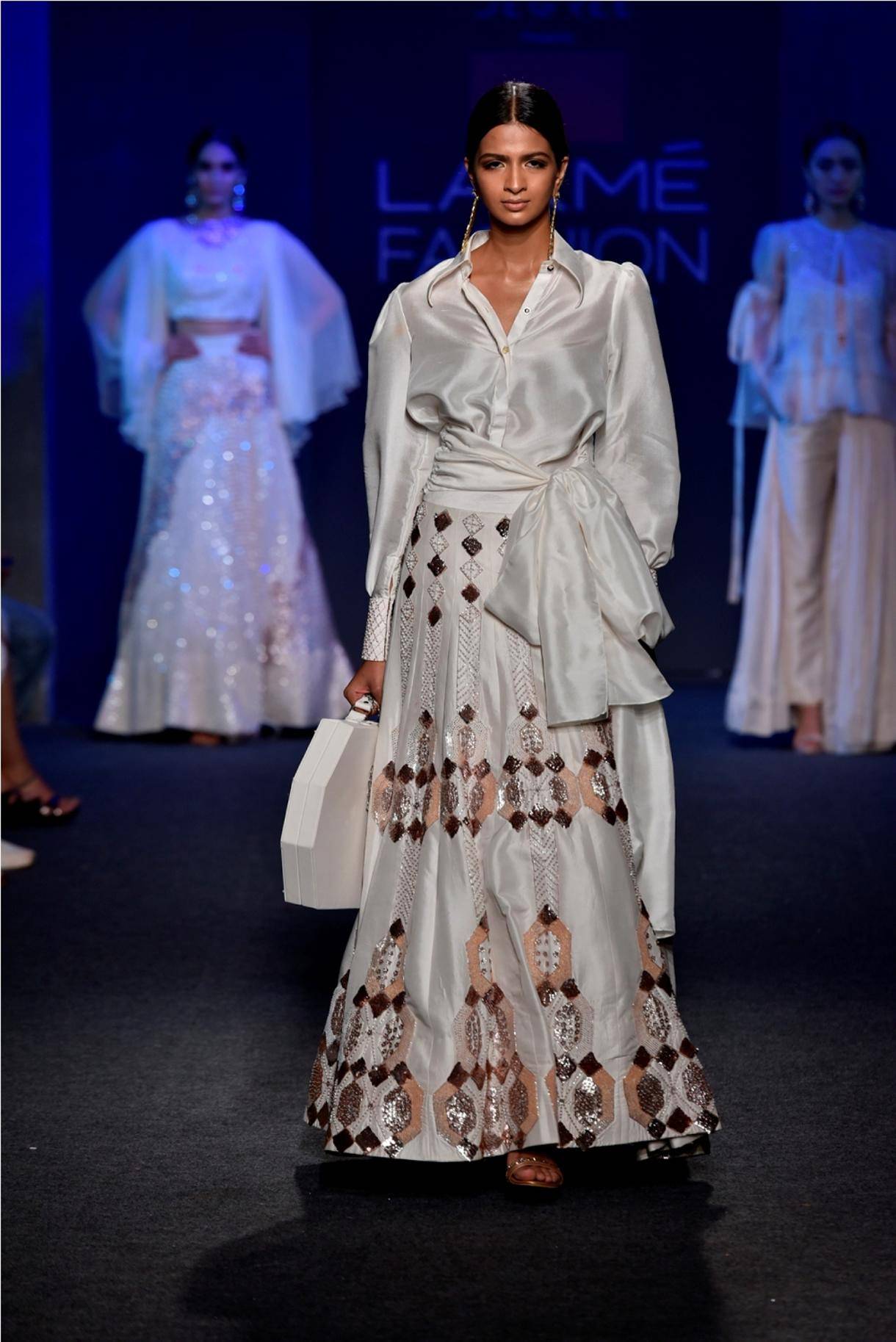 Actress Urvashi Rautela walked for Pink Peacock Couture at LAKME