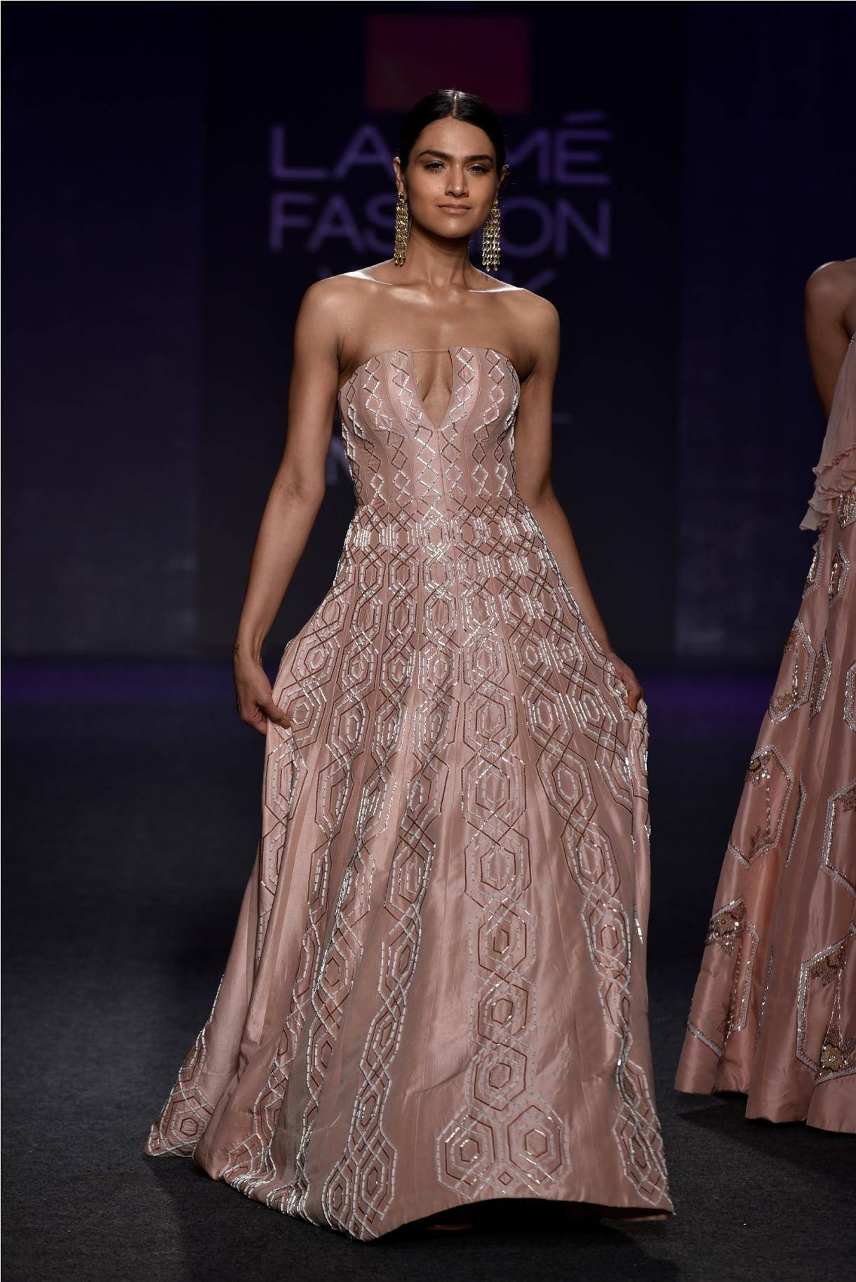 Actress Urvashi Rautela walked for Pink Peacock Couture at LAKME