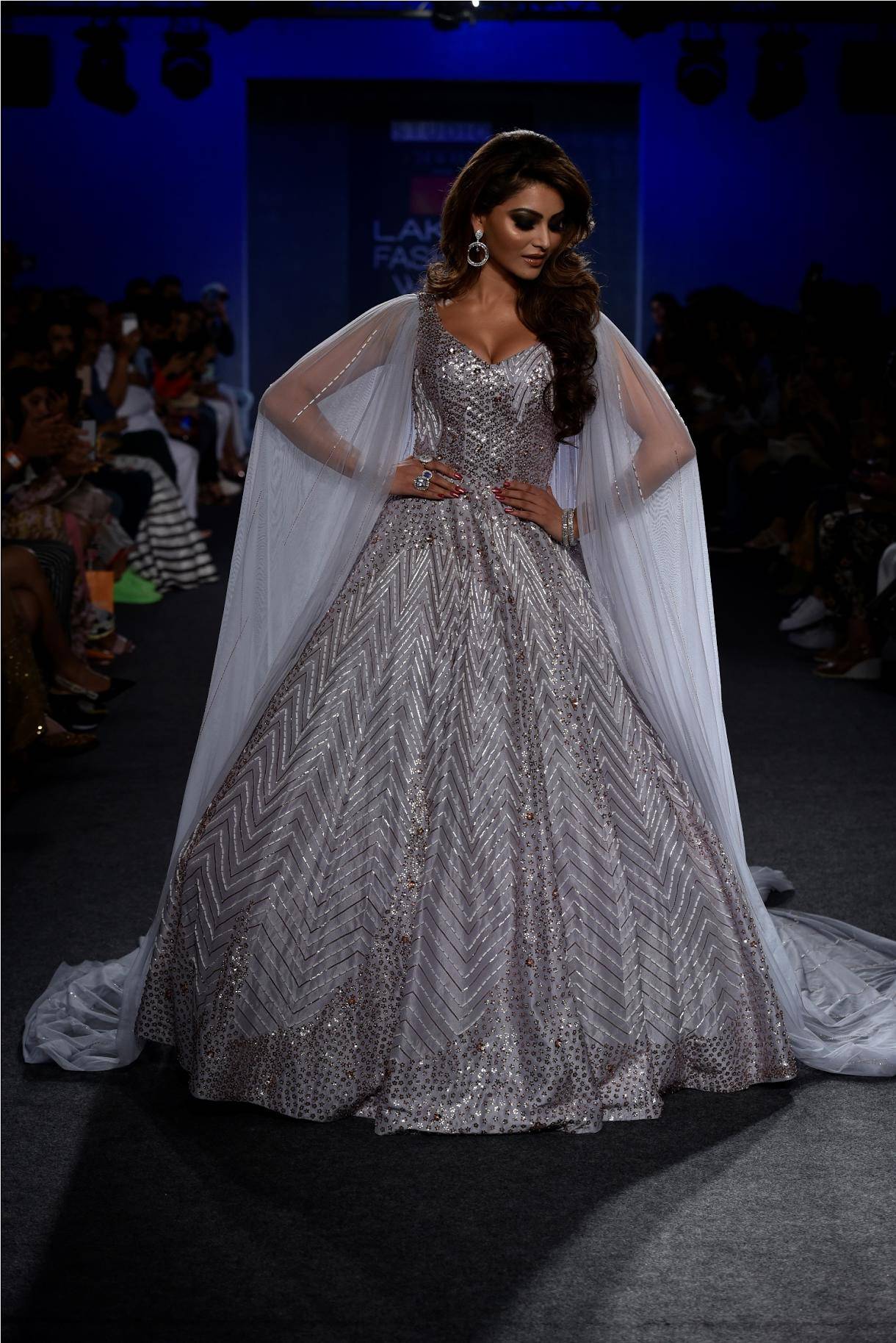 Actress Urvashi Rautela walked for Pink Peacock Couture at LAKME