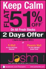 Jashn, Flat 51% off, 2 & 3 March 2013, R-Mall, High Street Phoenix, Mumbai