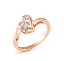 Heart Shaped Ring curated in 18K gold along with dancing diamonds by Aisshpra Gems and Jewels