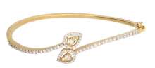 18K yellow gold lightweight bracelets with diamonds by Manubhai Jewellers