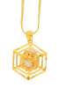 22K Ganesha gold pendant with matt texture enameling, cubic zirconias by Manubhai Jewellers