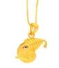 22K gold Ganesha pendant with Matt texture enameling by Manubhai Jewellers