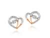 Heart Shaped Earrings crafted in 18k gold and dancing diamonds by Aisshpra Gems and Jewels