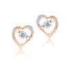 Heart Shaped Earrings curated in 18k gold and dancing diamonds by Aisshpra Gems and Jewels