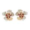 Earrings by Anmol crafted in 18 K gold and set with Mother-of-Pearl, rubies and diamonds