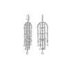 Chandelier inspired earrings curated in sterling silver studded with semi-precious diamonds by Izaara