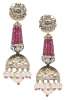 Jhumkas crafted in 18k gold with polki, rubies, brilliant diamonds and white sea pearls for Lala Jugal Kishore Jewellers