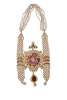 22K gold necklace with cabochan ruby and polkis and a floral pendant in the centre with invisible pink ruby setting by Tanya Rastogi,Director,Lala Jugal Kishore